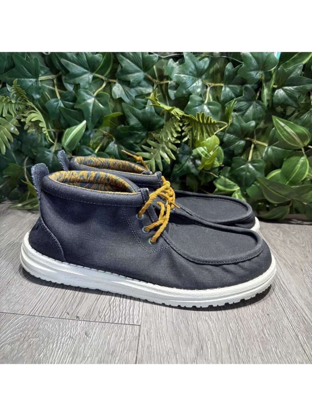 Hey Dude Wally Mid Waxed Canvas Men's Casual Shoes Boots Blue M 11